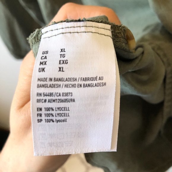 American Eagle Army Green Babydoll Peplum Top XL - Picture 7 of 7